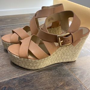 Tan Michael Kors wedges - beautiful! Size 8.5